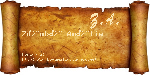 Zámbó Amélia névjegykártya