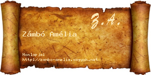 Zámbó Amélia névjegykártya